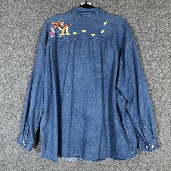 Disney Winnie The Pony Denim Shirt - Men's Size XXL - Blue - Picture 5 of 7